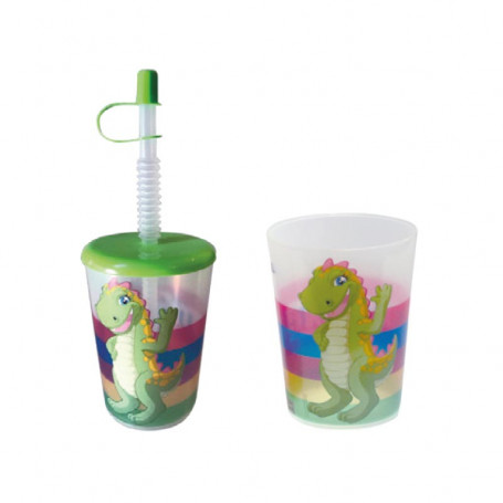 Gobelet réutilisable avec couvercle et paille 25 cl - Cosmo 25