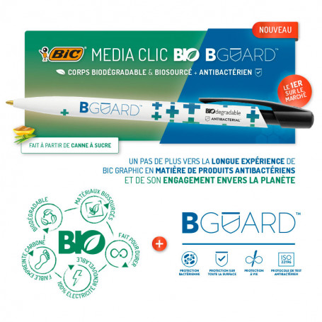Stylo BIC® personnalisable antibactérien et recyclé Bguard