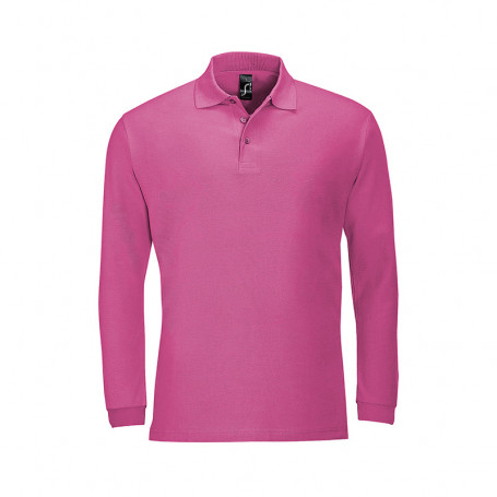 Polo manches longues homme personnalisable maille piquée 210 gr couleur