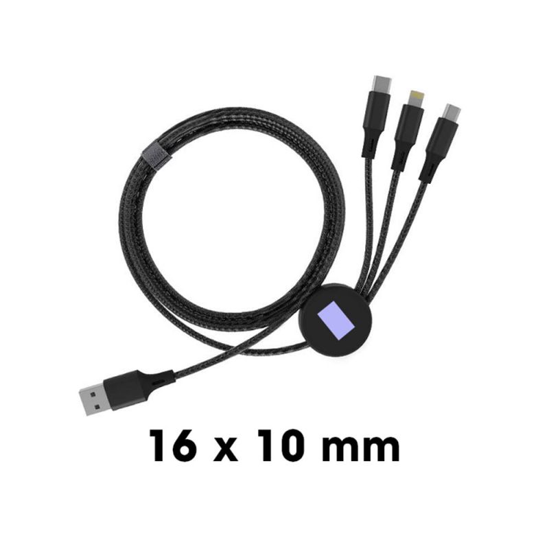 Câble De Charge Rapide 3 En 1 De 100 W, Transparent, Lumineux, Super