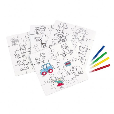 Set de 4 puzzles à colorier Nerina