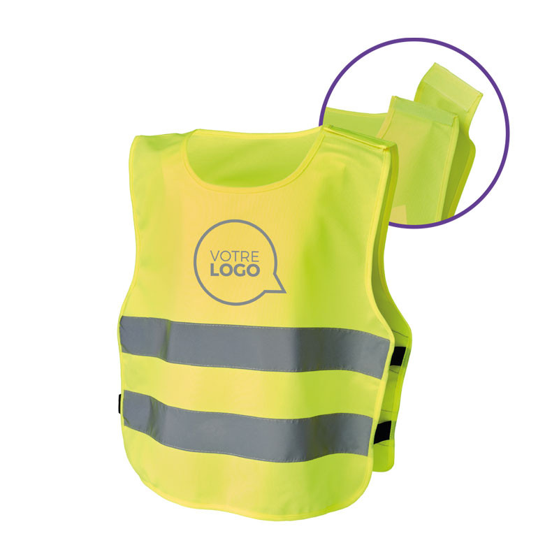 gilet de sécurité pour enfant - chasuble jaune fluo pour l'école