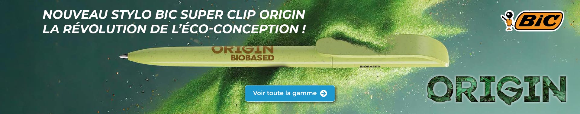 Stylo personnalisable Bic Super Clip Origin écologique